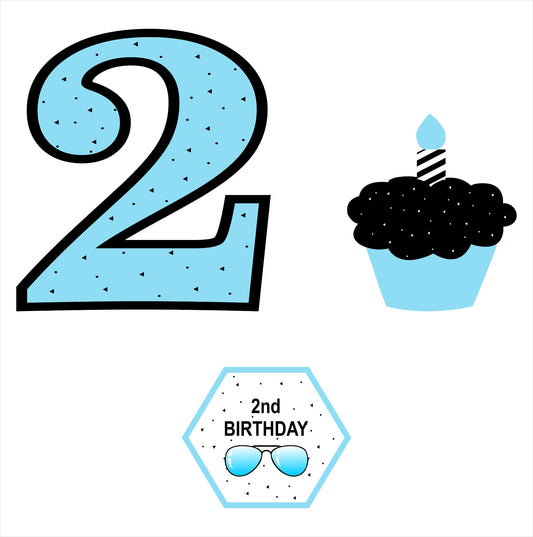 Two Cool theme Birthday Party Table Toppers for Decoration 