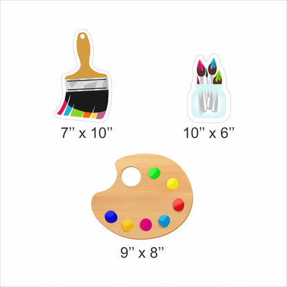 Art and Paint Theme Birthday Party Table Toppers