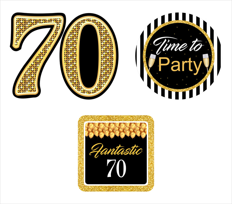 70th Birthday Party Table Toppers for Decoration 