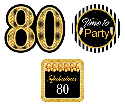 80th Birthday Party Table Toppers for Decoration 