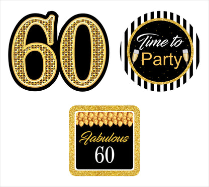 60th Birthday Party Table Toppers for Decoration 
