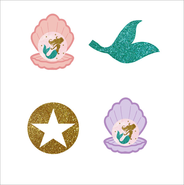 Mermaid Theme Birthday Party Table Toppers for Decoration