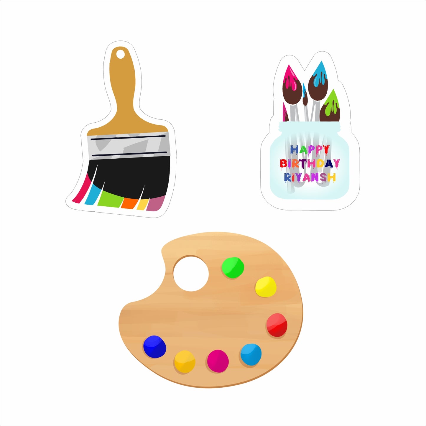 Art and Paint Theme Birthday Party Table Toppers