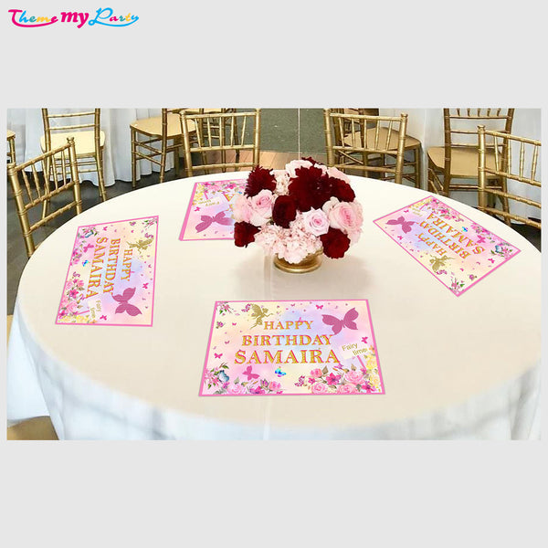 Butterflies & Fairies Theme Birthday Table Mats for Decoration