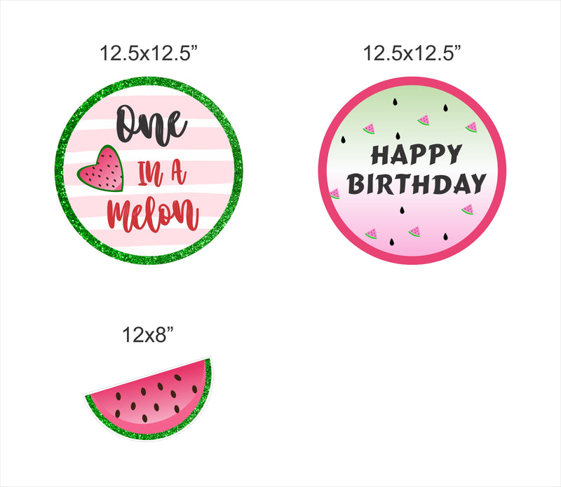 One In A Melon theme Birthday Party Table Toppers for Decoration 