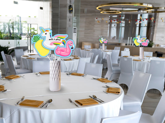 Pool Party Birthday Table Toppers for Decoration 