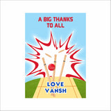 Cricket Theme Birthday Party Thank You Gift Cards