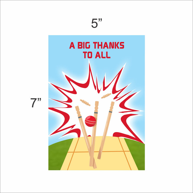 Cricket Theme Birthday Party Thank You Gift Cards