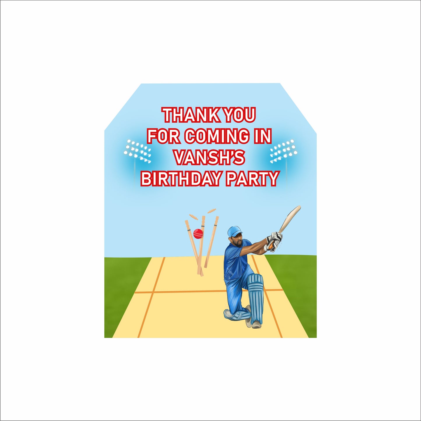 Cricket Theme Birthday Party Thank You Gift Tags