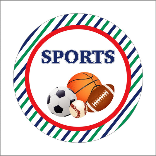 Sports  Theme Birthday Party Thank You Gift Tags 