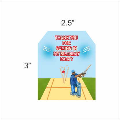 Cricket Theme Birthday Party Thank You Gift Tags