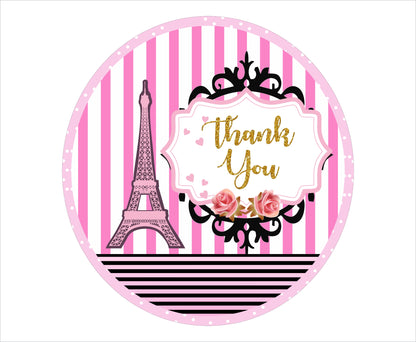 Oh La La Paris Theme Birthday Party Thank You Gift Tags 