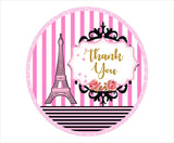 Oh La La Paris Theme Birthday Party Thank You Gift Tags 