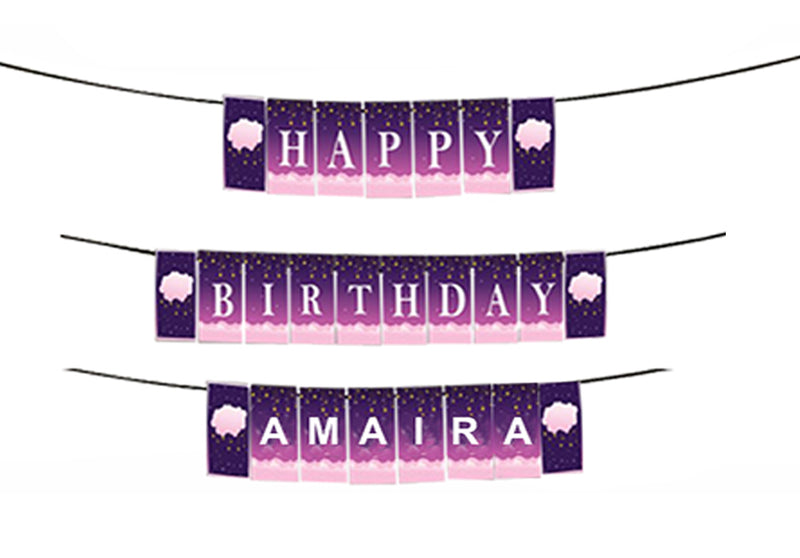 Personalized Twinkle Twinkle Little Star -Girls Banner For Birthday Decoration I Happy Birthday Banner