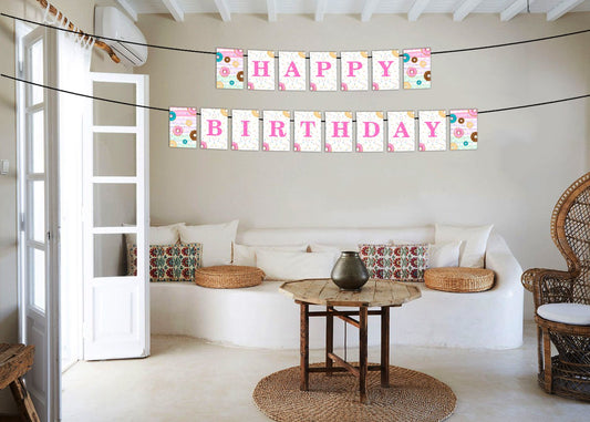 Personalized Two Sweet-Girls Banner For Birthday Decoration I Happy Birthday Banner