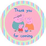 Peppa Pig Theme Birthday Party Thank You Gift Tags