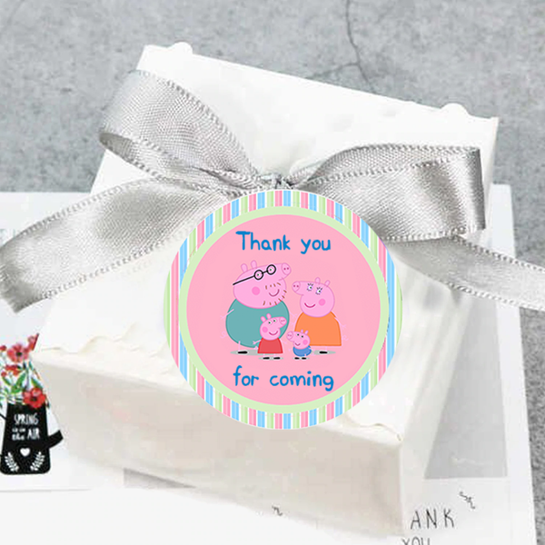 Peppa Pig Theme Birthday Party Thank You Gift Tags