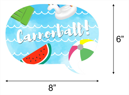 Pool Party Birthday Photo Booth Props Kit