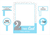 Two Cool  Second Birthday Party Selfie Photo Booth Frame & Props