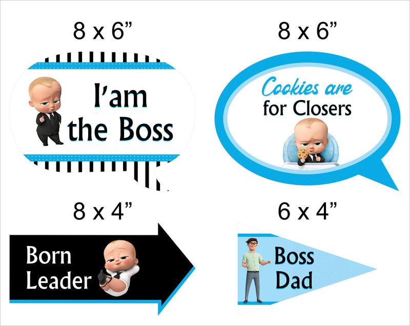 Boss Baby Theme Birthday Party Photo Booth Props Kit