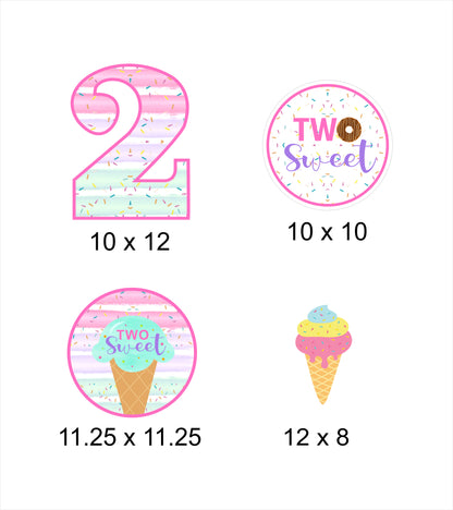 Two Sweet Theme Birthday Party Hanging Set for Decoration 