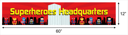 SUPER HERO THEME BIRTHDAY LONG BANNER FOR DECORATION