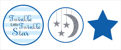 Twinkle Twinkle Little Star Theme Birthday Party Cupcake Toppers for Decoration