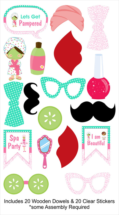 Spa Theme Birthday Party Photo Booth Props Kit