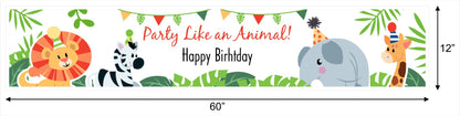Jungle Theme Birthday Long Banner for Decoration