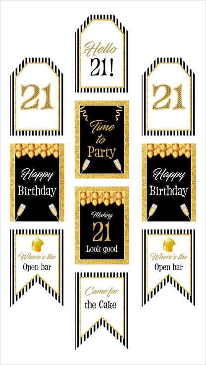 21st Birthday Paper Door Banner for Wall Decoration 