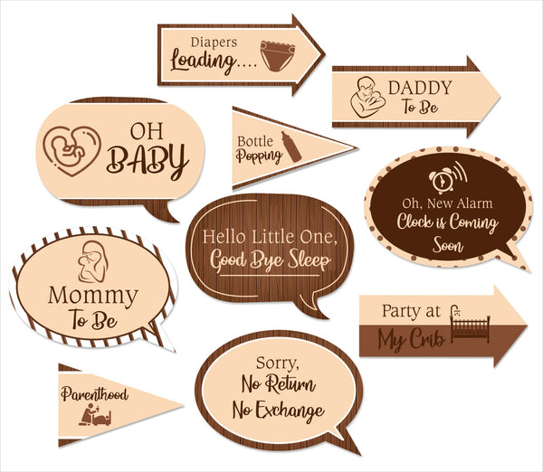 Oh Baby Party Photo Booth Props Kit