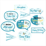 Airplane Theme Birthday Party Photo Booth Props Kit