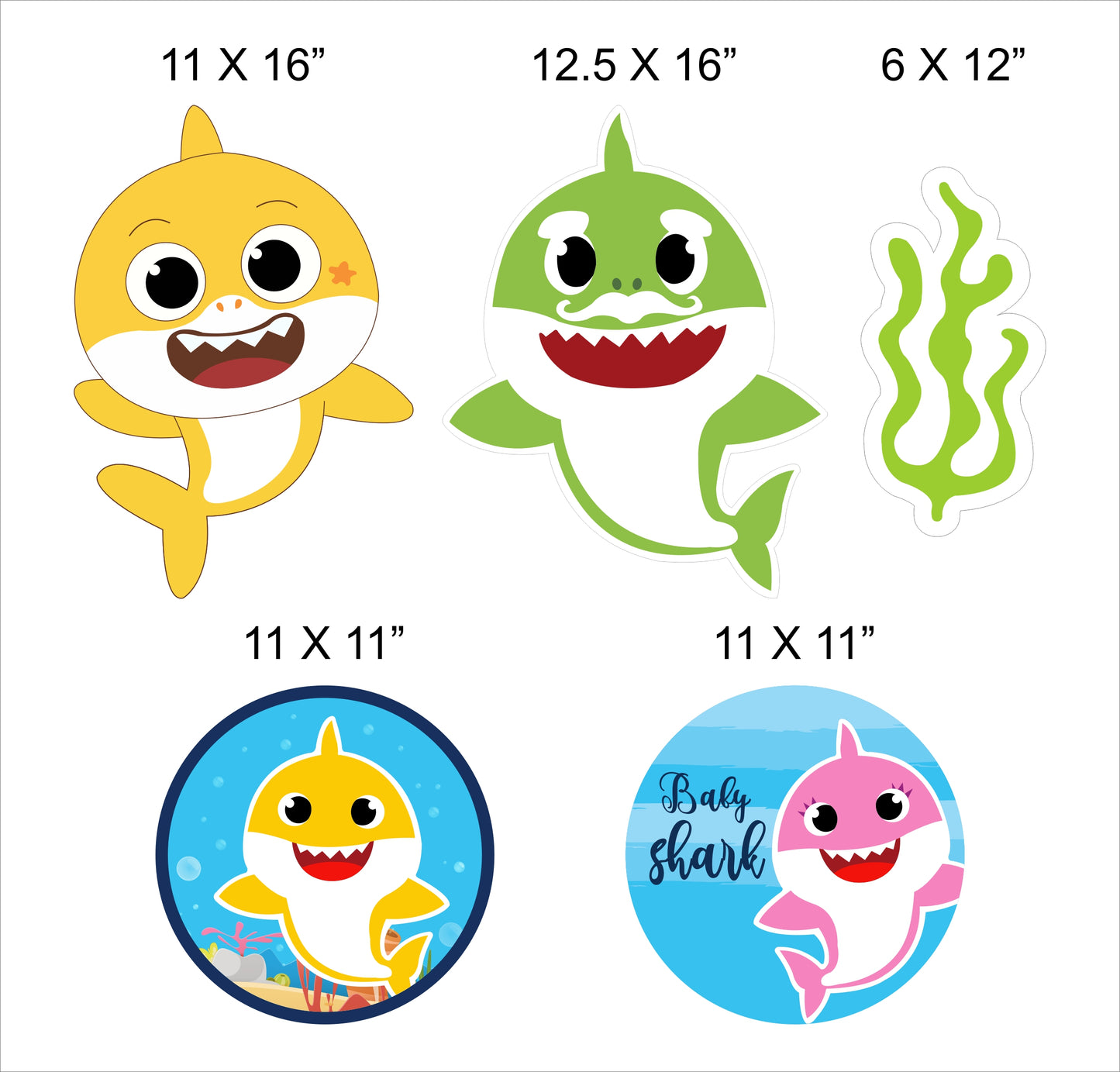 Baby Shark  Theme Birthday Party Cutouts
