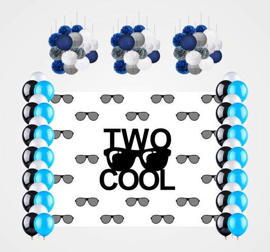 Two Cool Theme Birthday Party Complete Decoration Kit 