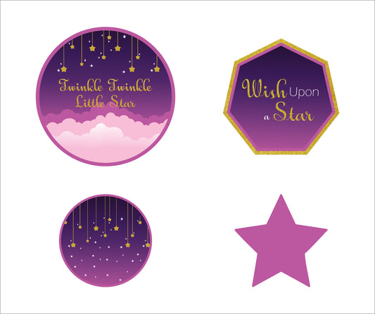 Twinkle Twinkle Little Star Theme Birthday Party Paper Decorative Straws