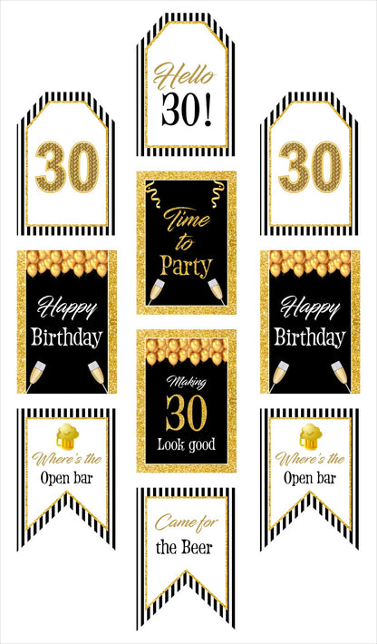 30th Birthday Paper Door Banner for Wall Decoration 