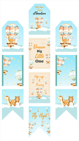 Hot Air Theme Birthday Paper Door Banner for Wall Decoration