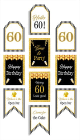 60th Birthday Paper Door Banner for Wall Decoration 