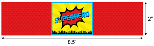 Super Hero Birthday Party Water Bottle Sticker Labels