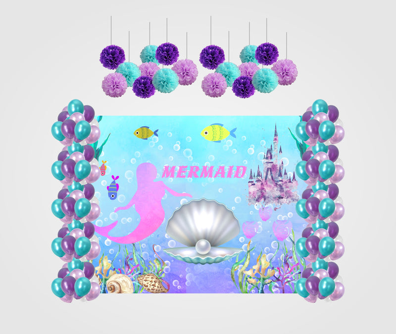Mermaid Theme Birthday Party Decoration Kit