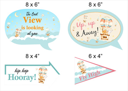 Hot Air Theme Birthday Party Photo Booth Props Kit