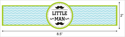 Little Man Theme Water Bottle Labels