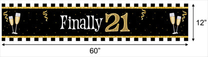 21st Birthday Long Banner for Decoration