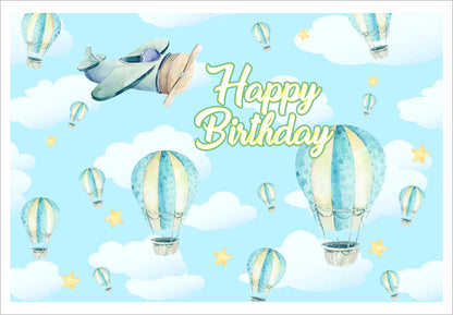 Airplane Theme Birthday Party Backdrop
