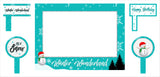 Winter Wonderland Theme Birthday Party Selfie Photo Booth Frame & Props