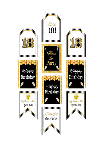 18th Birthday Paper Door Banner for Wall Decoration 