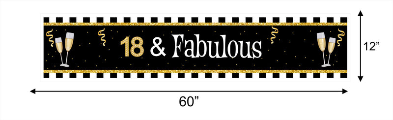 18th Birthday Long Banner for Decoration