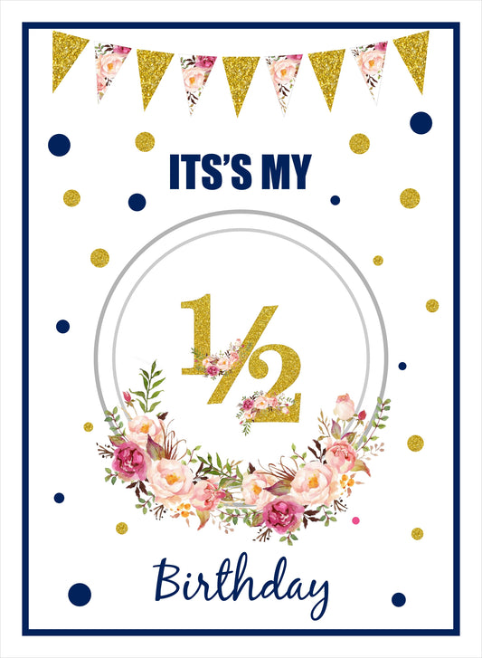 Half  Birthday  Poster Decoration /Photo Prop-Boys Blue