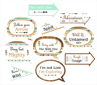 Wild One Birthday Party Photo Booth Props Kit