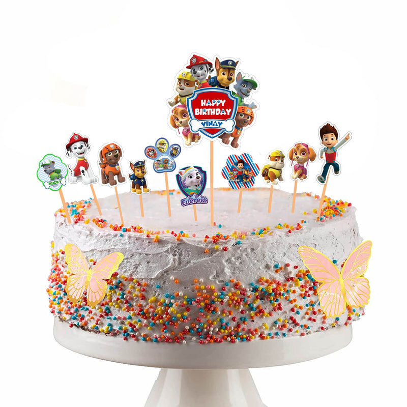 Paw Patrol Theme Birthday Party Cake Topper